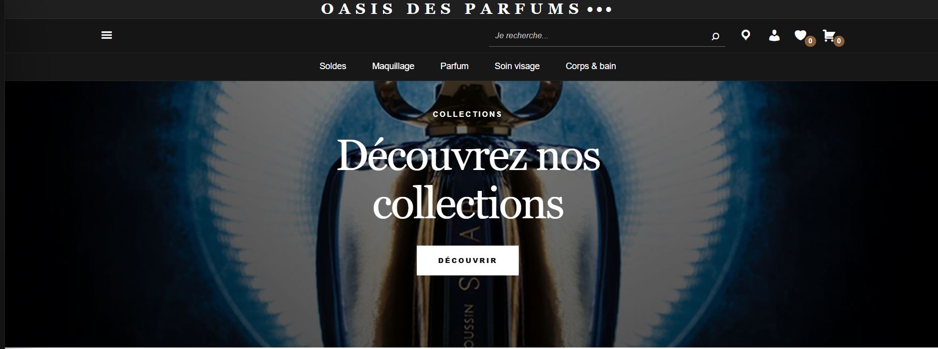 Aperçu du site e-commerce Oasis des Parfums